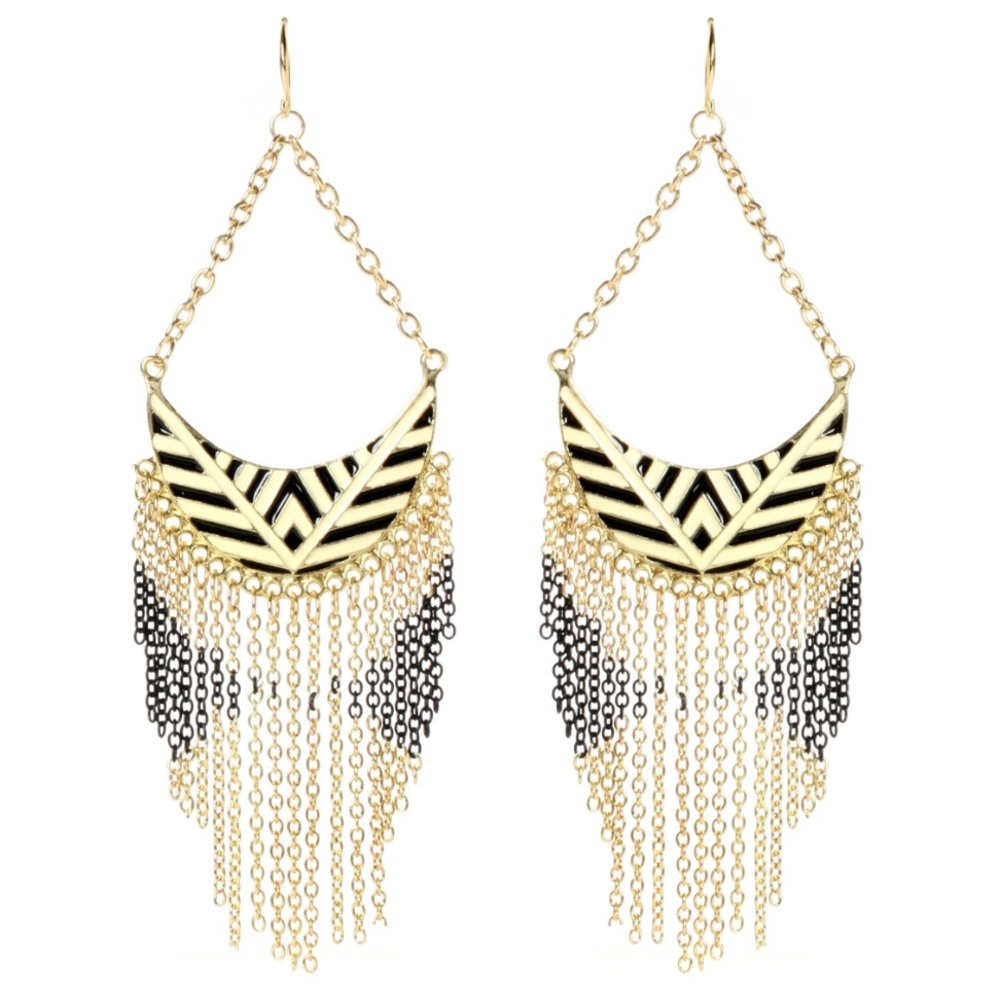 Enamel chandelier earrings
